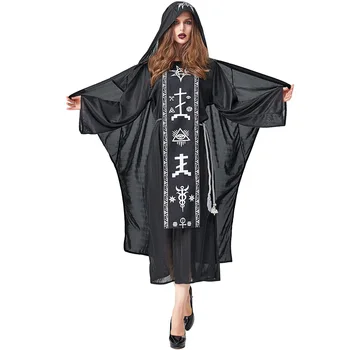Costum de Halloween negru wizard ' robe