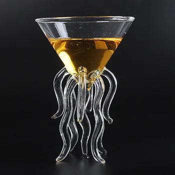 Creative Caracatiță Pahar De Cocktail Meduze Transparente Whiskey Pahar De Suc De Cupă De Sticlă Conic Vin, Pahare De Sampanie, Coniac