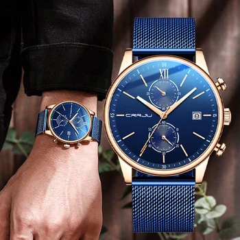 CRRJU Noua Moda Ceas pentru Barbati Brand de Top de Lux Cronograf rezistent la apa din Oțel Inoxidabil Ceas de mână Sport Cuarț Ceas Relogio