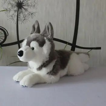 de înaltă calitate de pluș jucărie câine husky viața reală gri husky papusa cadou despre 38cm