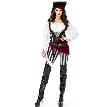De înaltă Calitate pentru Adulți Sexy Femeie pirat Costume de Halloween pe Scena Cosplay Costum Pirat