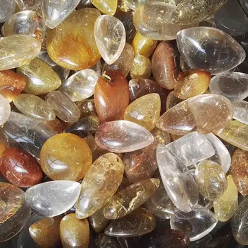 Decor Acasă Citrin Specimene Minerale Pandantiv Par Natural De Cristal Rutilated Cuarț Piatră De Vindecare Galben Hairstone