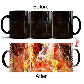 Desene animate Foc Părul Roșu Om Cana de Cafea 11oz Magic Ceramice de Culoare Schimbare Cani Cana iubitorii de Anime Cadou Cana