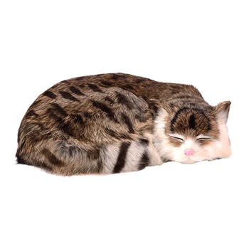 Dorimytrader Soft de Simulare Situată Animal Pisică de Pluș, Păpuși Realiste Mini Pisici Animalele de Companie pentru Decor Masina Cadou 27x20x6cm