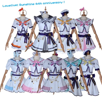 Dragoste imagini de Soare Aqours 6-a Aniversare Rochie Ruby Dia Riko Chika Yoshiko Mari Costum de Dans Petrecere Cosplay Costum Personalizat
