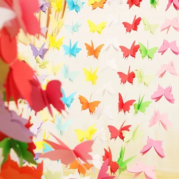 Fluture Agățat Ghirlanda de Hârtie 3D Bunting Banner Petrecere Decoratiuni Nunta Copil de Dus Decor Acasă