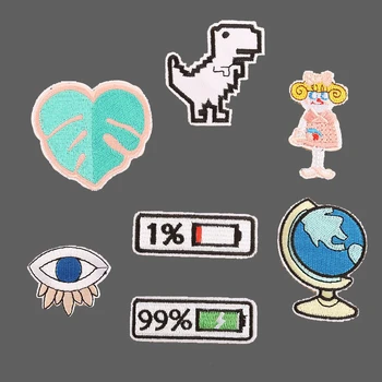 Frunze glob desene animate micul dinozaur baterie broderie patch-uri DIY accesorii decor fier cârpă etichetele de pe haine