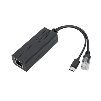 Gigabit PoE Splitter de Tip C IEEE 802.3 af 10/100/1000Mbps Power over Ethernet pentru Camera IP și Raspberry PI