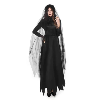 Halloween Fantasia Vampir Întuneric Cosplay Costum Adult Femei Petrecere De Carnaval Mireasa Fantoma De Imbracat Zombie Tinuta