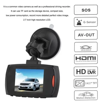 HD 720P Auto DVR cu Camera de Bord Cam Video 2.4 inch LCD Ecran LCD Viziune de Noapte Vehicul Recorder Camera Viziune de Noapte