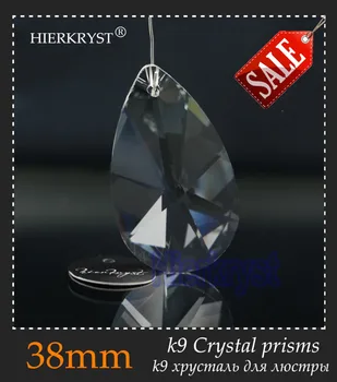 HIERKYST 1 buc K9 Cristal de Sticlă Prisme Pandantive Candelabre Părți Lustru Curcubeu Lampa de Iluminat Atarna Picături 38mm 1.49