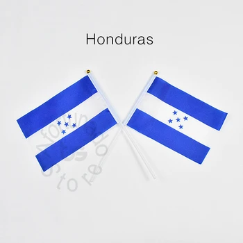 Honduras 14*21cm 10pieces pavilion Banner Mână fluturând Steagul Național de Pavilion pentru a satisface,de Paradă,de partid.Agățat,decor