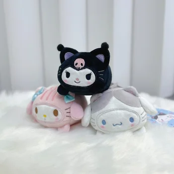Kawaii Sanrioed serie Anime mymelody Kuromi Cinnamoroll drăguț Moda creative pentru pisica moale de pluș pandantiv păpușă Jucărie mic cadou