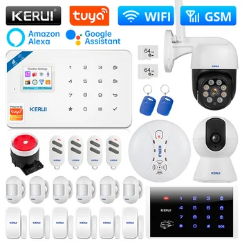KERUI W181 Sistem de Alarma pentru Casa WIFI Alarma GSM Wireless Suport Alexa Tuya Smart Senzor de Mișcare Sirena Detector de Ușă RFID