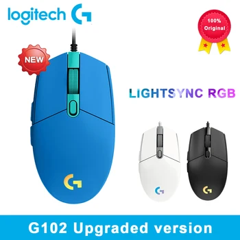 Logitech G102 Original IC MINUNE/LIGHTSYNC G203 Gaming Mouse Optic 8000DPI 16.8 M Culori LED Personalizarea 6 Butoane cu Fir
