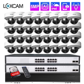 LOXCAM H. 265+ 32CH 4K HDMI NVR 5MP Audio Sistemul de Securitate Camera de 5MP Vandalism Viziune de Noapte Camera IP de Supraveghere Video Kit