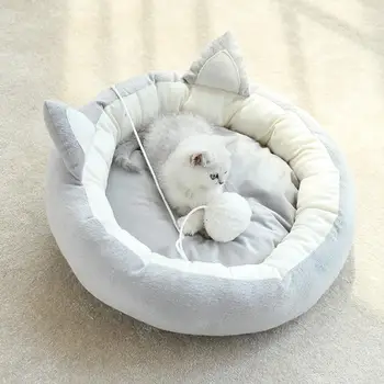 Material confortabil de Companie Pat de Dormit Perna Moale Cat Paturi Rotunde Pisica de Interior Consumabile Sear Forma Respirabil Perna pentru Cat M-Am