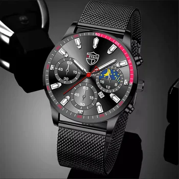 Mens Sport De Lux, Ceasuri De Oameni De Afaceri Din Oțel Inoxidabil Cuarț Ceas De Mână Luminos Ceas Nou Om De Moda Casual Din Piele Ceas