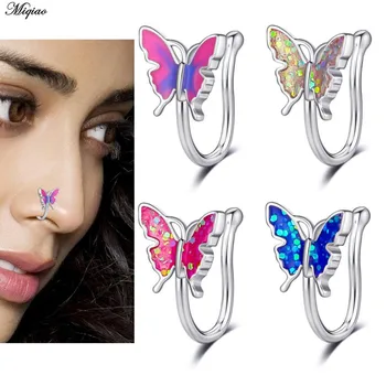 Miqiao 1 buc Piercing Bijuterii pentru Femei Picură Fluture Clip Nas Fals Inel de Nas Noua Moda