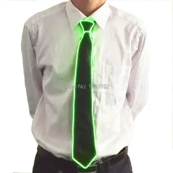 Moda Lumină de culoare de 10 LED-Cravată stralucitoare EL sârmă Cravată Pentru Petrecerea de Seara,DJ,bar,club Show De DC-3V Sunet Active Driver