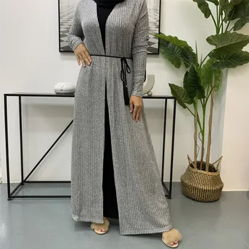 Mult Femeie Musulmană Pulover Haine Islamice Trage Mult Femme Musulmane Solid Maxi Halat De Toamnă Kimono Caftan Ramadan Cardigan Abaya