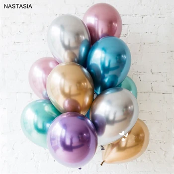 NASTASIA 10buc/lot Metal balon latex 10 inch multicolor ziua de nastere decoratiuni de petrecere pentru adulti consumabile