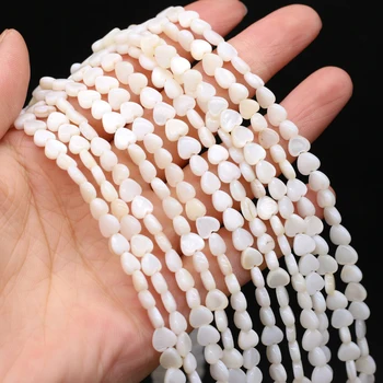 Natural Alb-Mama-de-perla Shell Margele in Forma de Inima Vrac Șirag de mărgele la Modă pentru a Face Bijuterii Diy Femei Brățară Colier Artizanat