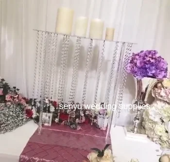 New sosire acrilic transparent de cristal candelabru nunta centrală și suport pentru flori decor senyu0661