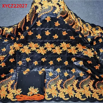 Nigeria Luminoase Bumbac Poliester Perforat Bazin Africa de Magie Senior Rochia de Mireasa Tesatura Textile XYCZ22027