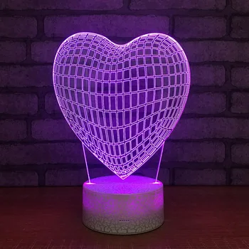 Noua Romantica de Dragoste cu Led-uri Colorate 3d Lampa de Birou Touch Dimmer Cadou de Ziua Îndrăgostiților 3d de Masă Lămpi de Economisire a Energiei Ub Veioza