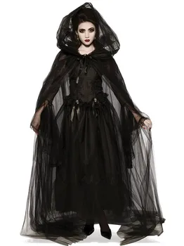 Noul costum de Halloween pentru adulti magic wizard halat de mireasa fantoma moartea vampir mantie neagră mantie potrivite pentru orice siluetă