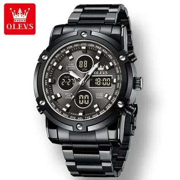 OLEVS 1106 Sport Digital Ceas pentru Barbati Complicație de Lux din Oțel Inoxidabil Curea Impermeabil Bărbați Ceasuri de mana Luminoase de Alarmă