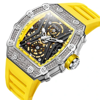 ONOLA Ceas Pentru Oamenii de Afaceri de Moda Ceas de mână Automat Pătrat Gol Casual Lux Impermeabil Ceasuri Mecanice