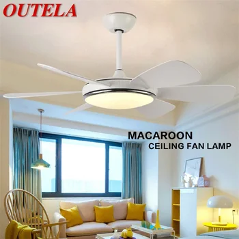 OUTELA Ventilator de Tavan Cu LED de Control de la Distanță de 3 Culori 220V 110V Decorative Moderne pentru Camere Sufragerie Dormitor