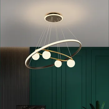 Pandantiv Cu Led-Uri Lumini Moderne Din Aluminiu, Sticlă Hanglamp Pentru Sufragerie, Dormitor Bar Iluminat Decor Nordic Acasă Suspendarea Corpurilor De Iluminat