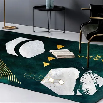 Personalizat covor modern de moda URI abstracte de culoare verde Închis aur geometrie dormitor Birou, hotelul Big mat living Cristal covor