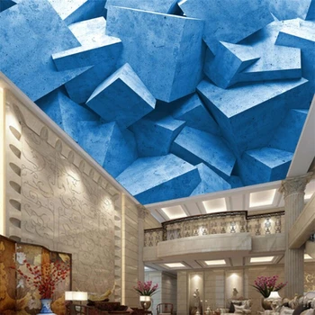 Personalizat murale 3d tapet albastru poligonale zid de cărămidă, living Hotel tavan tapet de fundal pentru pereți 3 d papel de parede