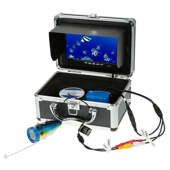 Pește Finder 15M de Cablu HD 1000TVL Subacvatice de Pescuit de Gheață Camera Monitor 7 Inch 12buc Lumini LED-uri Albe