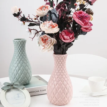 Plastic Incasabil Vaza De Flori Decor Acasă Alb Imitație Vase De Ceramică Ghiveci Decor Stil Nordic Flori Container
