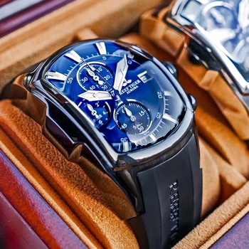 Recif de Tigru/RT Brand de Lux Cuarț Ceas pentru bărbați Cadran Mare Impermeabil Sport Cronograf Automatic Data de Cauciuc pentru Bărbați ceasuri relogio