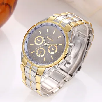 ROSRA Moda Ceasuri de Aur pentru Bărbați din Oțel Inoxidabil de Afaceri Cuarț Ceas orologio uomo Ore montre homme relogio masculino