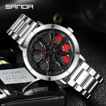 SANDA 2022 Top Brand de Lux din Oțel Ceasuri Barbati Casual Moda Cuarț Ceas Pentru Bărbați Ceasuri Relogio Masculino P1078