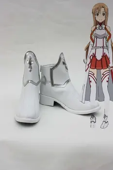 SAO Sabie de Arta On-line Anime Yuuki Asuna Cosplay Pantofi Cizme Albe Personalizate