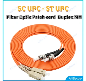 SC UPC - ST UPC Fiber Optic Patch cord Duplex MM de 62,5/125um SC/UPC-ST/UPC 2.0 mm, 5 buc/lot 1/2/3/5M customorized Jumper gratuit nava