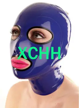 Sexy Latex capul plin de latex de cauciuc masca hote deschide ochii&mouh fetish cosplay masca Spate cu Fermoar de Club
