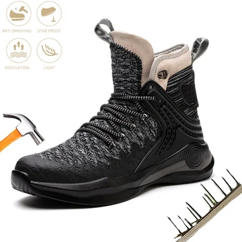 Siguranță Pantofi de Mens de Moda bombeu metalic Indestructibil de bocanc Anti-zdrobitor Anti-piercing Construcții Ușoare Confort Adidași