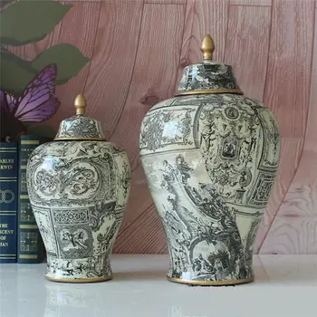 Stil European Ornamente de Ceramică Vechi templu Borcane de Depozitare oală Mobilier de Origine Modele Chiriasi Sala de porțelan vas borcan