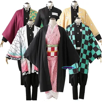 Tanjirou Kamado Nezuko Cosplay Costum Demon Slayer:Kimetsu nu Yaiba Kimono Costume Mitsuri Japonez de Îmbrăcăminte pentru Bărbați și Femei