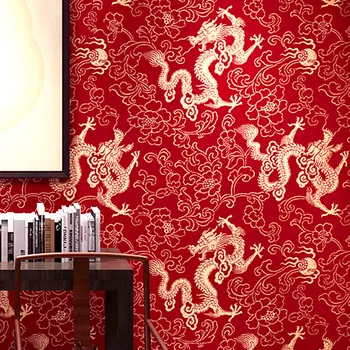 Tapet chinez TV de perete de fundal dragon model de caligrafie tapet pridvor studiu restaurant hotel clasic tapet
