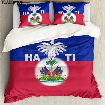 TOADDMOS Haitian de Design de Pavilion Pat fata de Perna & Plapuma 3pcs/Set Premium Pillowslip husă de Pilotă Pat Sac Funda de colcha